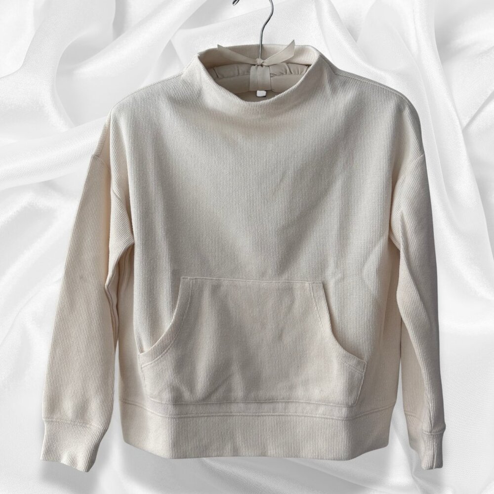 Vintage Banana Republic Ivory Long-sleeve Sweater-knit Top w/ Mock Neck Top XS